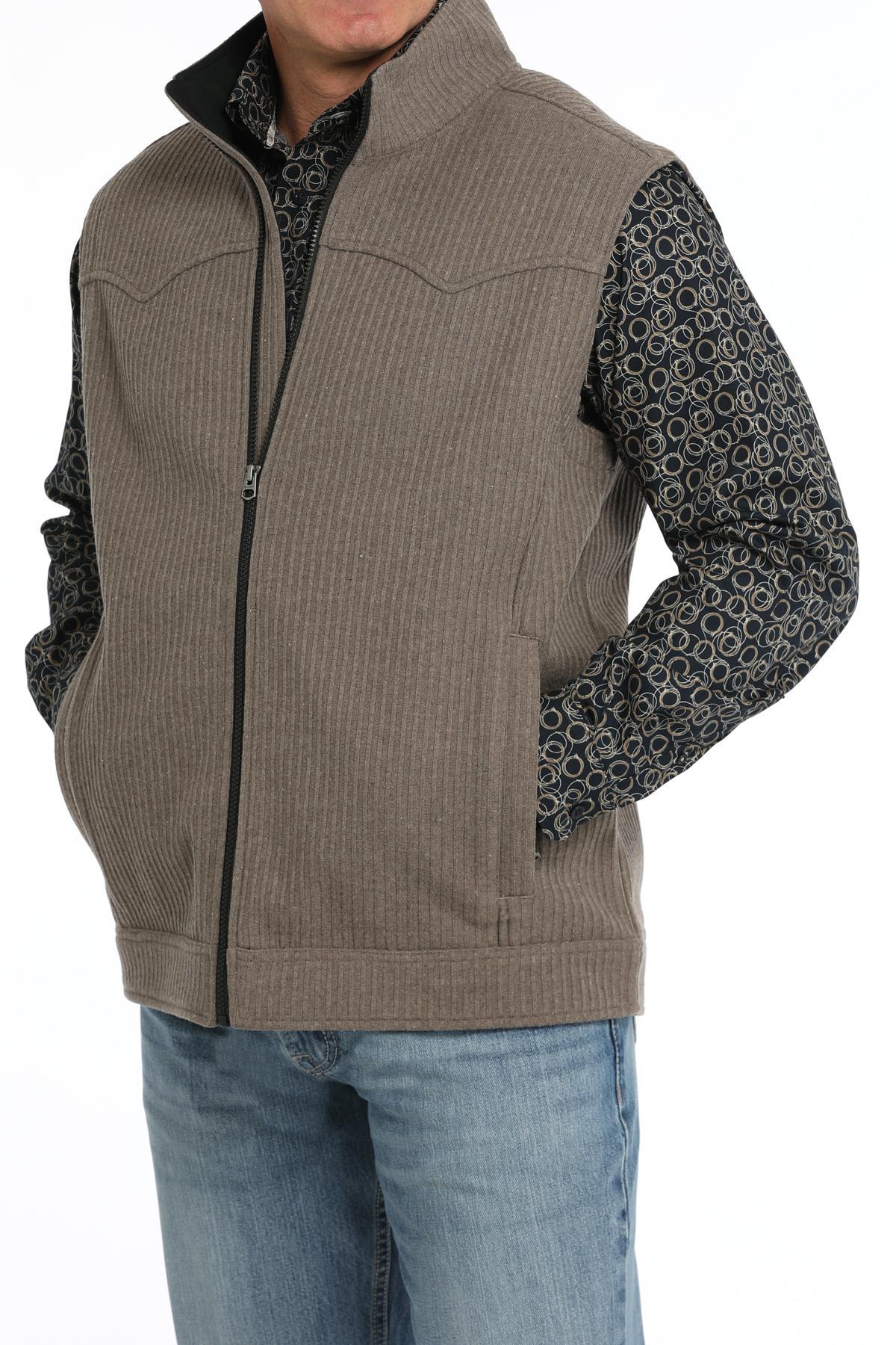 Cinch Men's Bonded Wooly Vest - Charcoal/Khaki - Image 3