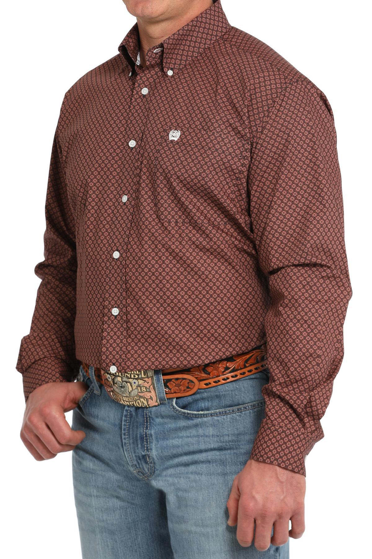 Cinch Men's Geometric Print Button-Down Western Shirt