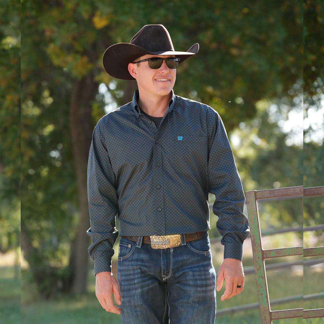 Cinch Men's L/S Button Down print shirt classic fit