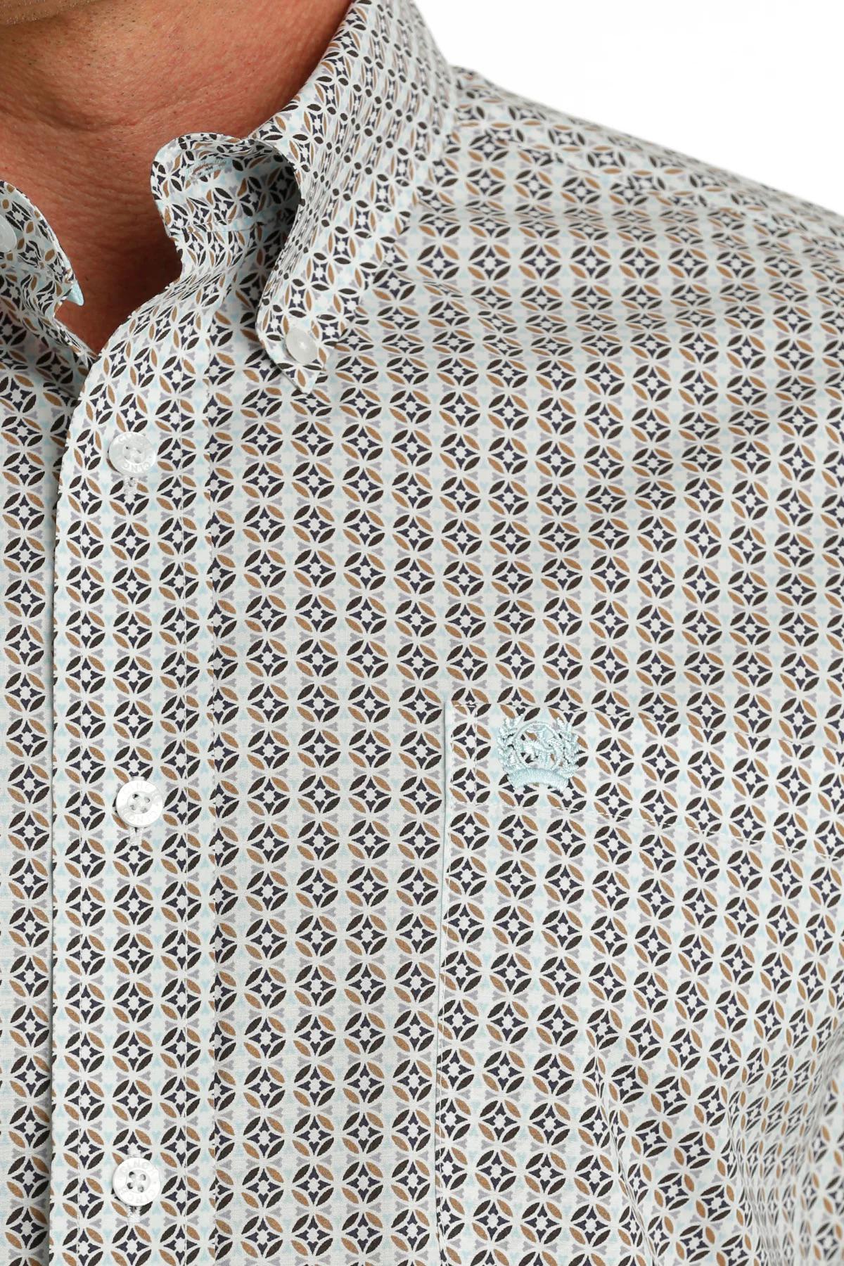 Cinch Men's Long Sleeve Button Down Classic Fit Geometric Circles Western Shirt - Image 2