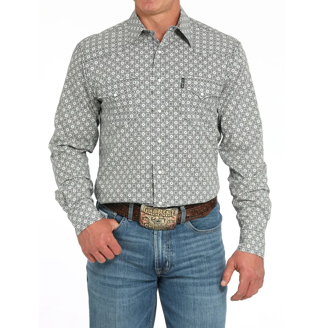 Cinch Men's Modern Fit Geometric Print Snap Front Western Shirt-CLEARANCE