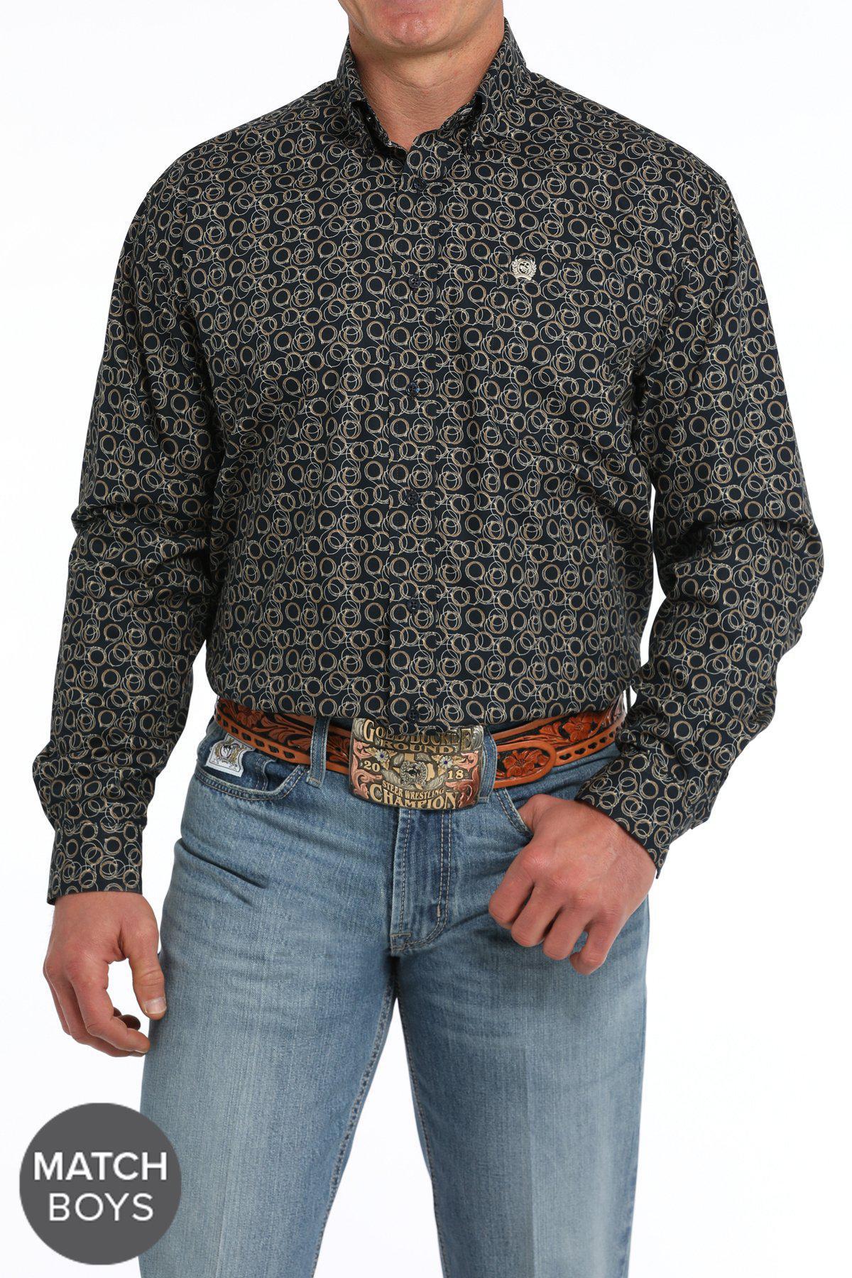 Cinch Men's Rope Western Shirt Button Down-CLEARANCE