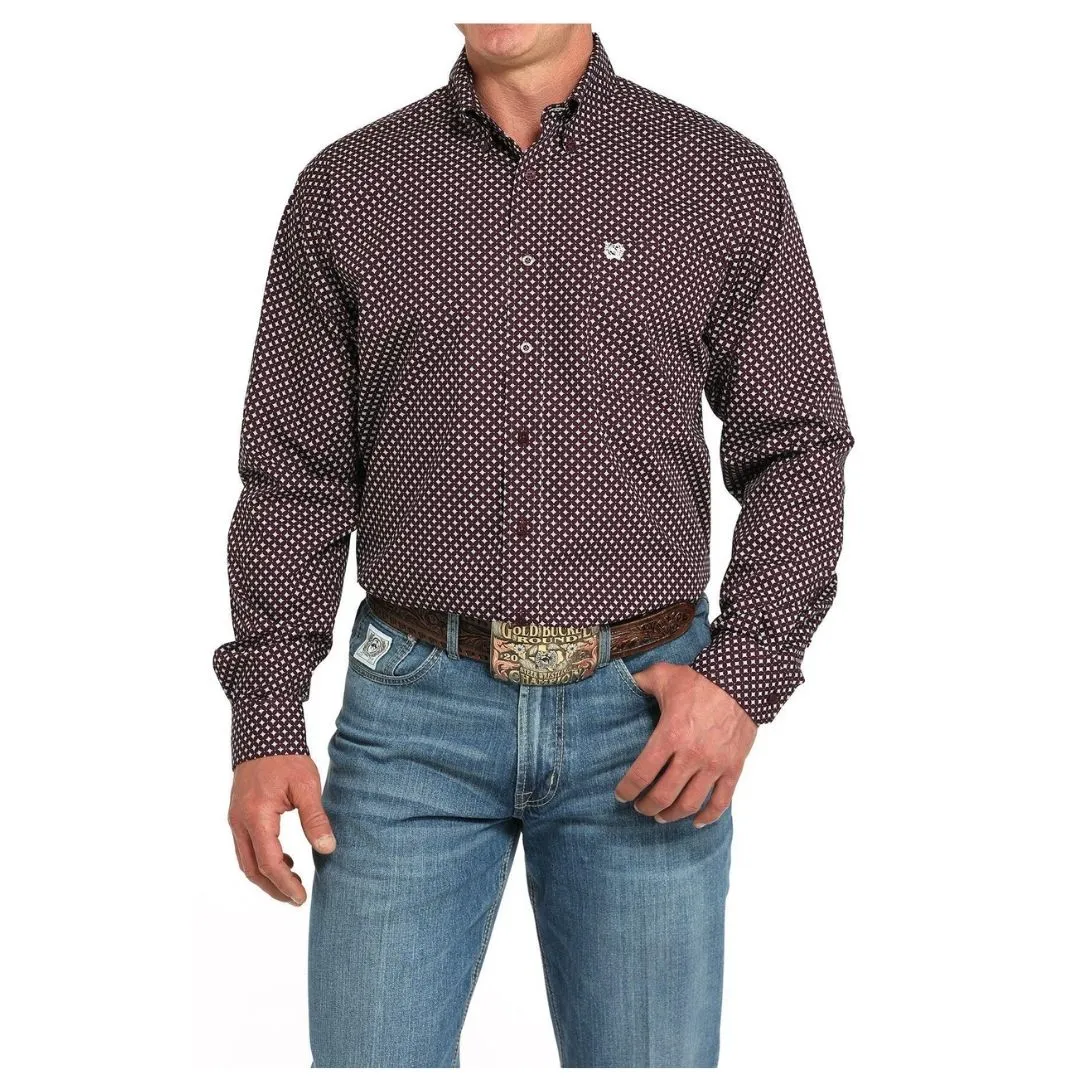 Cinch Men's Purple Classic Fit Button Long Sleeve Western Shirt