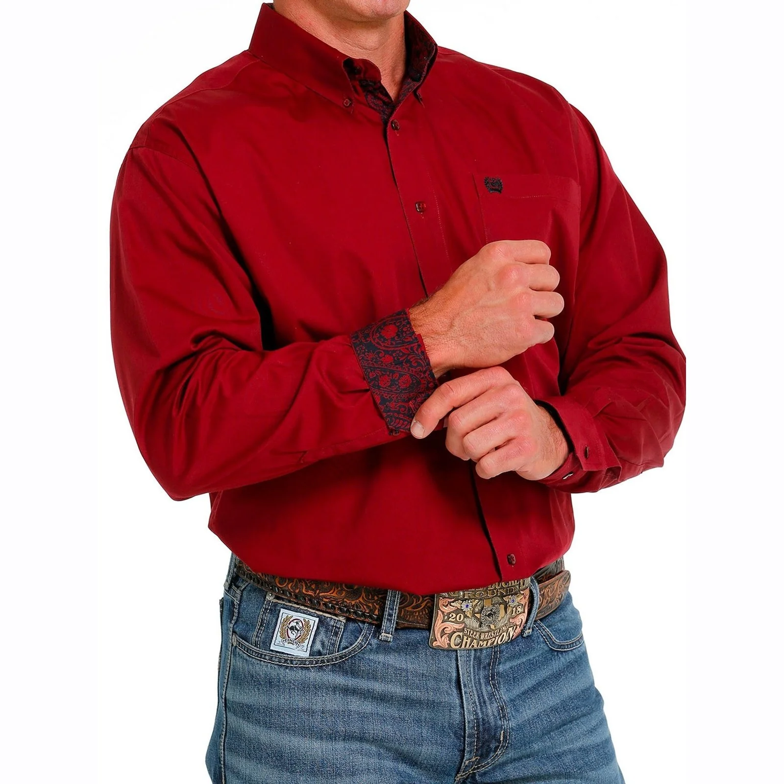 Cinch Men's Solid Button Down Western Shirt - Image 2