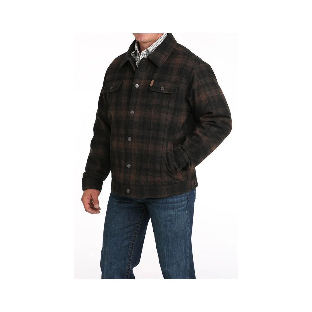 Cinch Men's Trucker Brown Plaid Jacket - Image 2