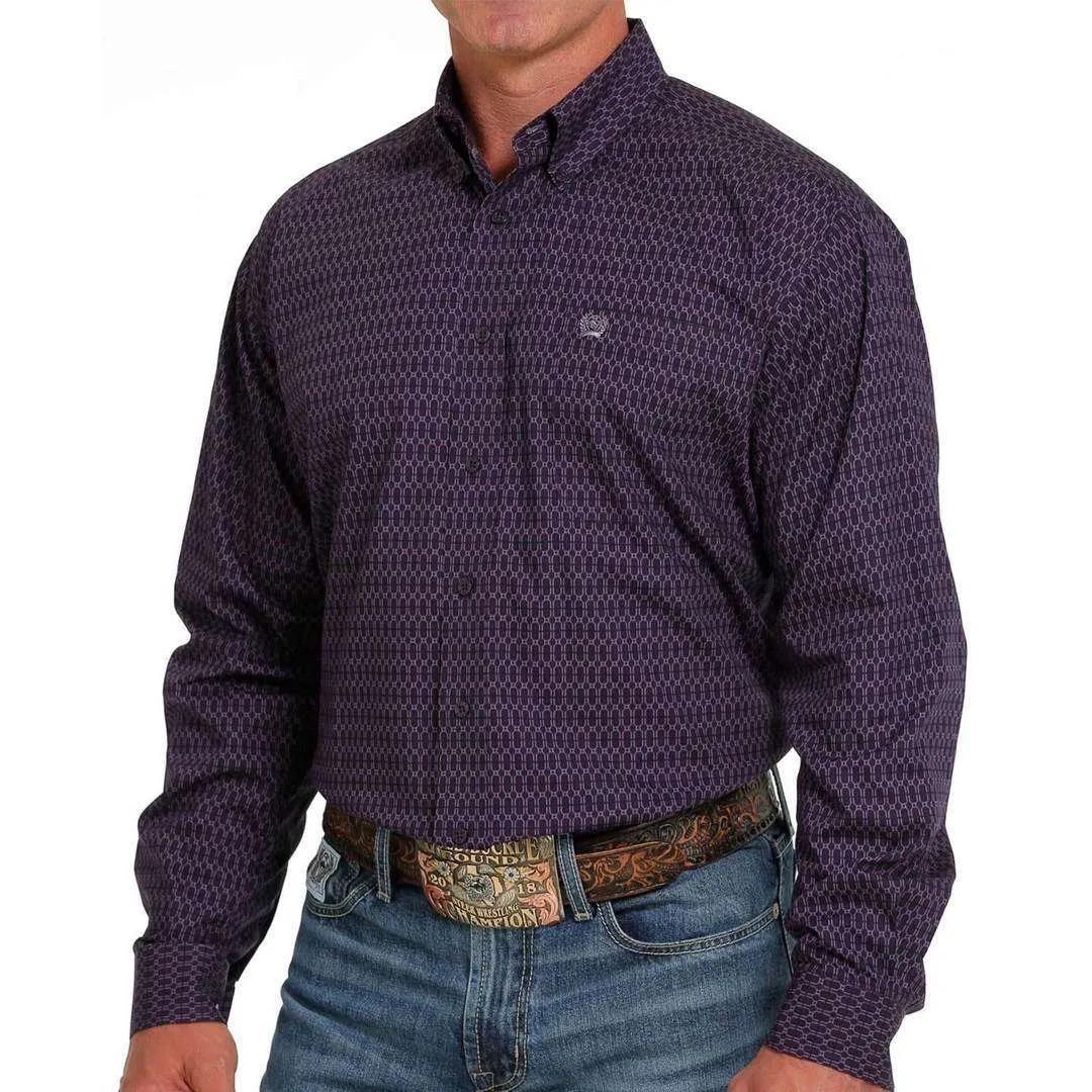 Cinch Men's Western Shirt Purple Print - Image 2