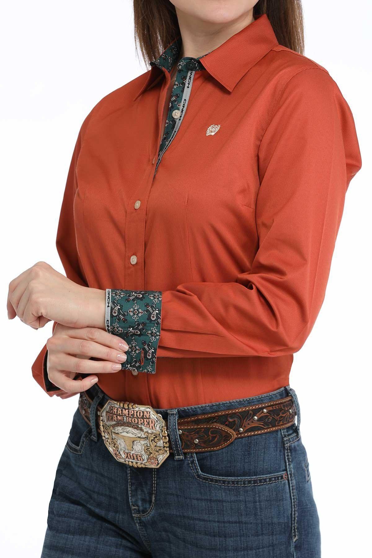 Cinch Women's Long Sleeve Tencel Shirt in Copper - Image 2