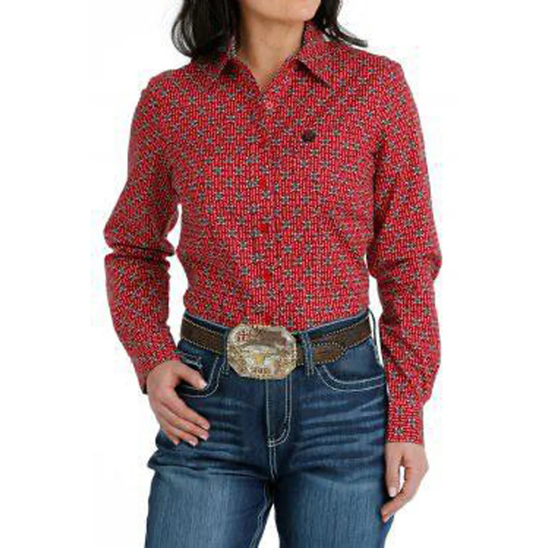 Cinch Women's Western Shirt In Red Print