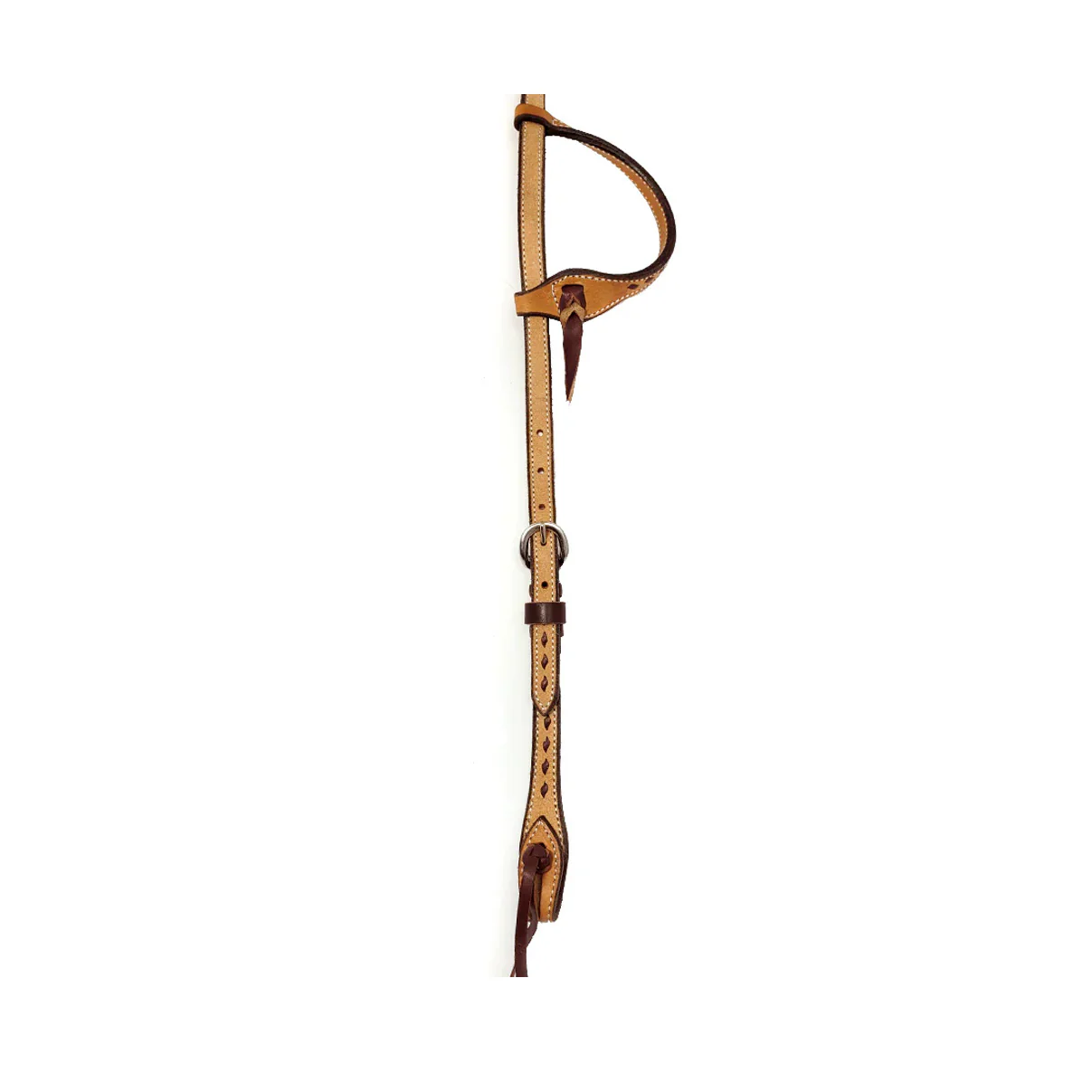 Cowboy Tack One Ear 5/8" Roughout Leather BuckStitched Headstall - Image 2