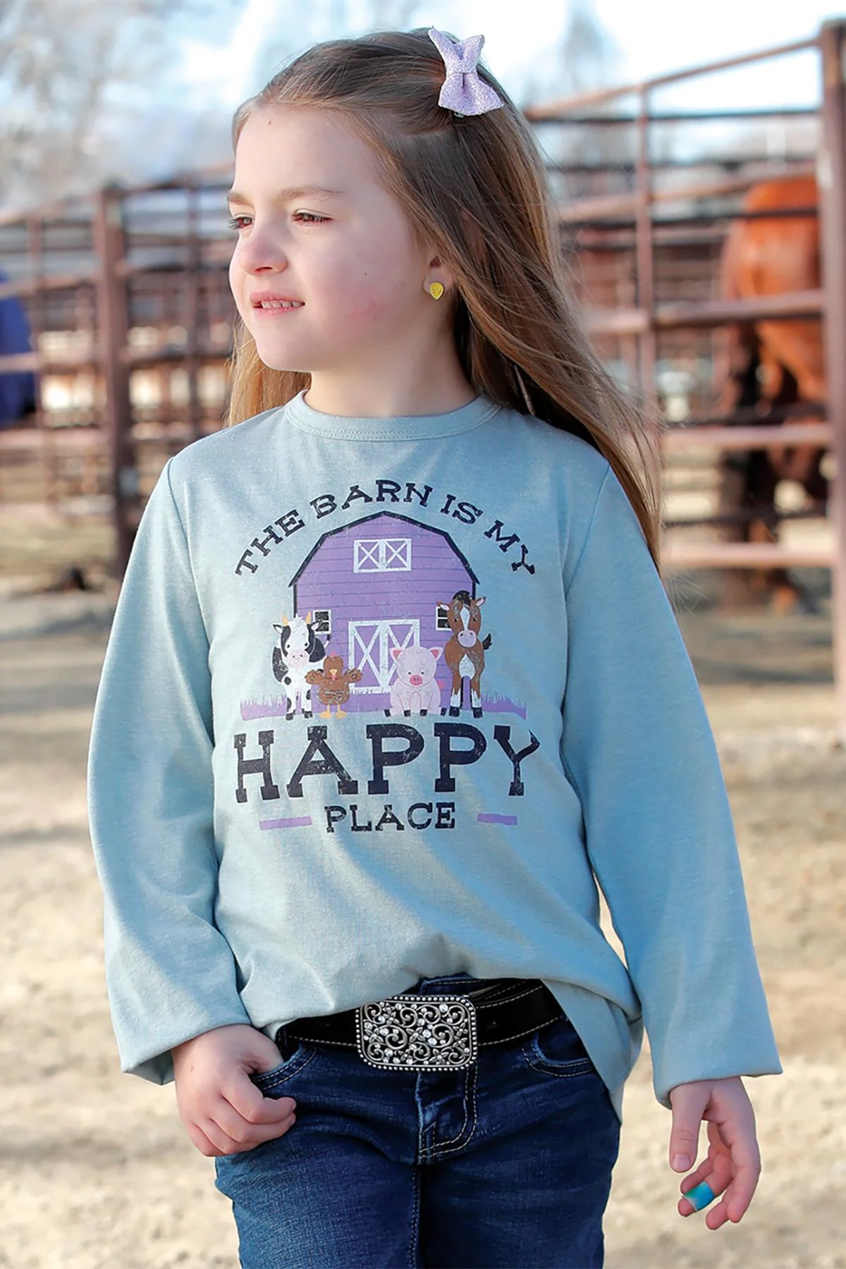 Cruel Girl Girl's Long Sleeve Shirt in Green