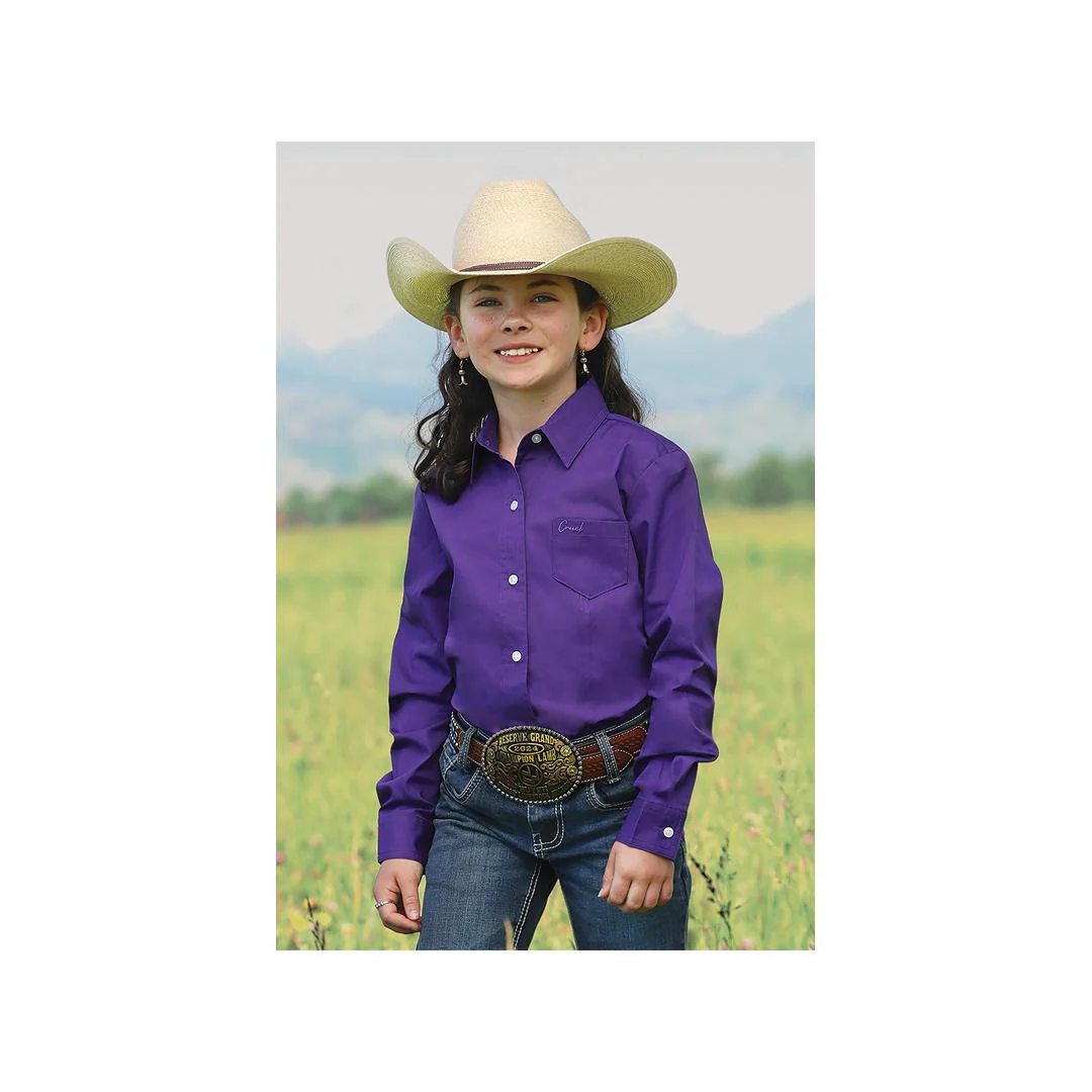 Cruel Girl Girl's Solid Colour Button Up Long Sleeve Shirt