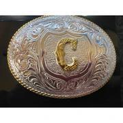 Crumrine Youth Gold Rope Edge Buckle - Gold Initial Motif - Image 11
