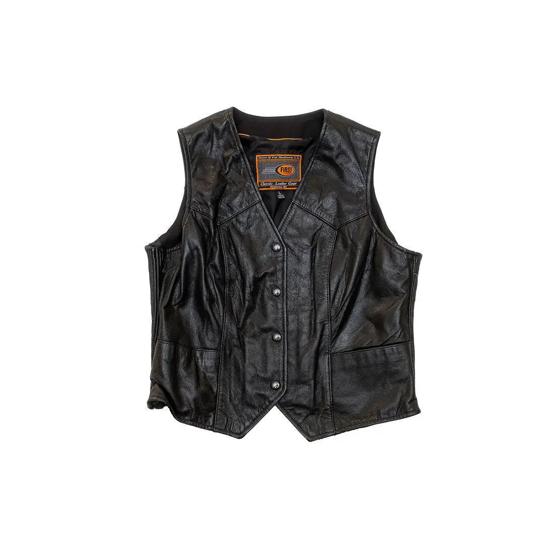First Classics Women's Side-Stretch Leather Vest - CLEARANCE - Image 3