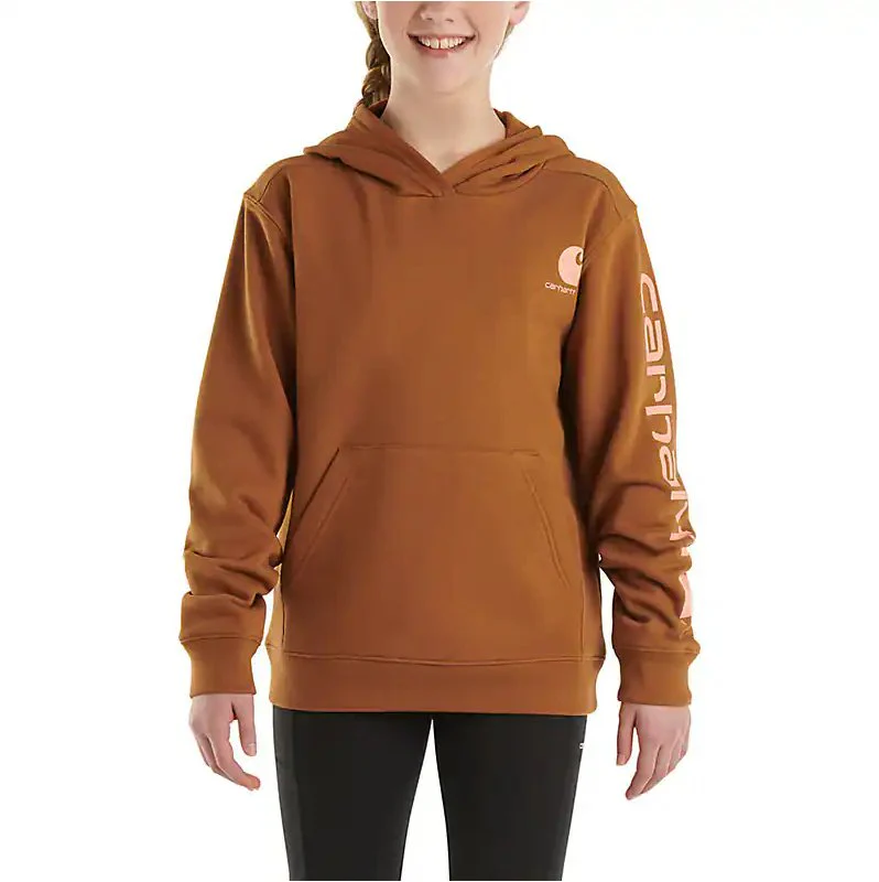 Carhartt Girls Long-Sleeve Graphic Shirt (Child/Youth) Brown-CLEARANCE - Image 11