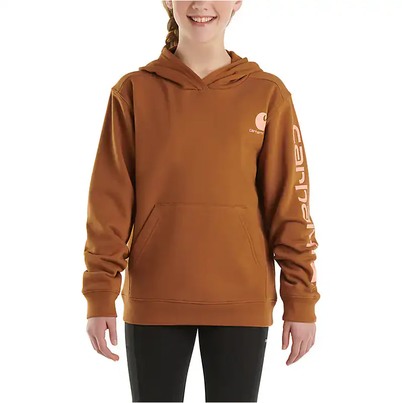 Carhartt Girls Long-Sleeve Graphic Shirt (Child/Youth) Brown-CLEARANCE - Image 12