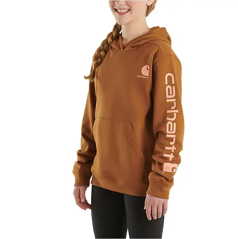 Carhartt Girls Long-Sleeve Graphic Shirt (Child/Youth) Brown-CLEARANCE - Image 3