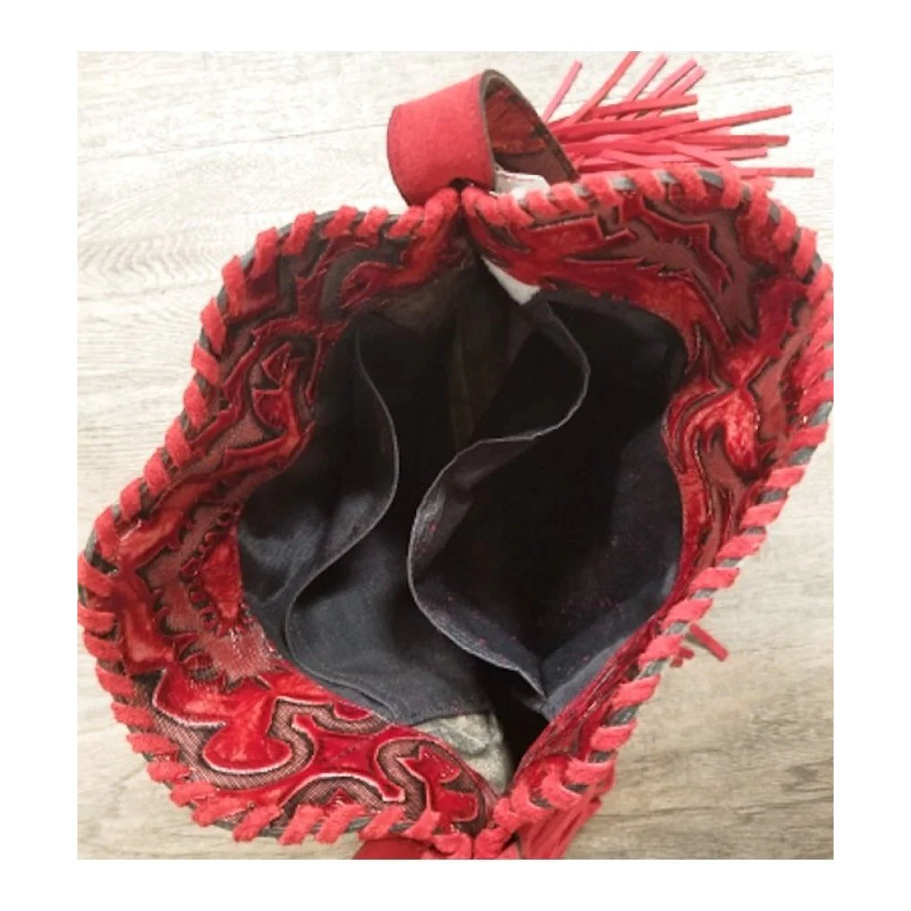 Handmade Purse in Cowhide and Leather with Metal Accents - Image 4