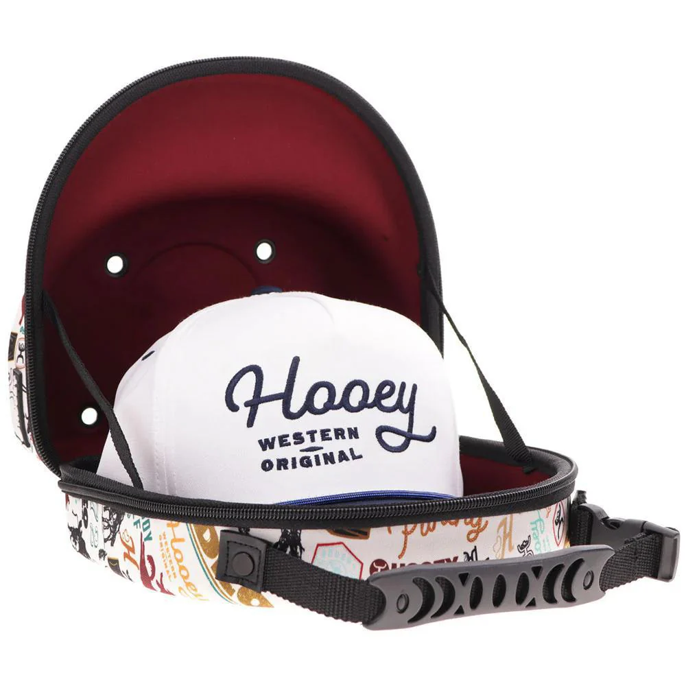 Hooey Cap Carrier Cream With Black And Burgundy Rodeo Print - Image 2