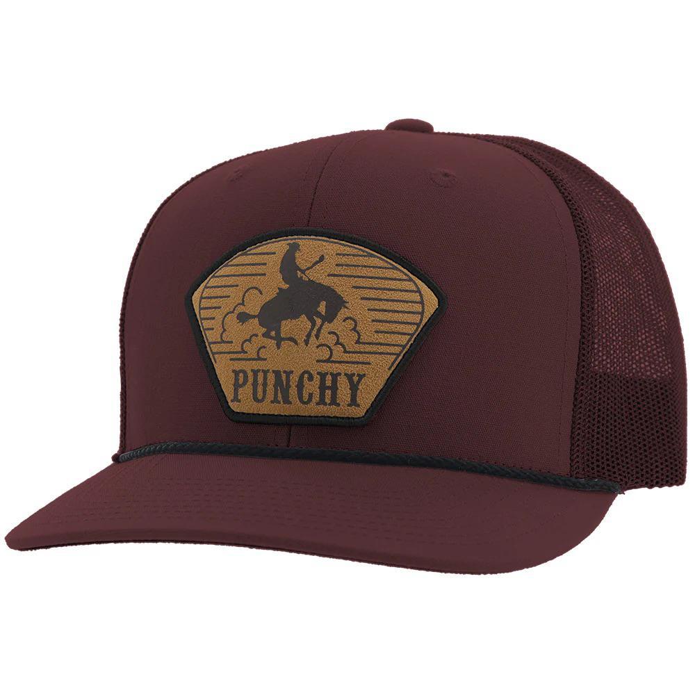 Hooey "Cavvy" Punchy Hat Maroon With Leather Patch