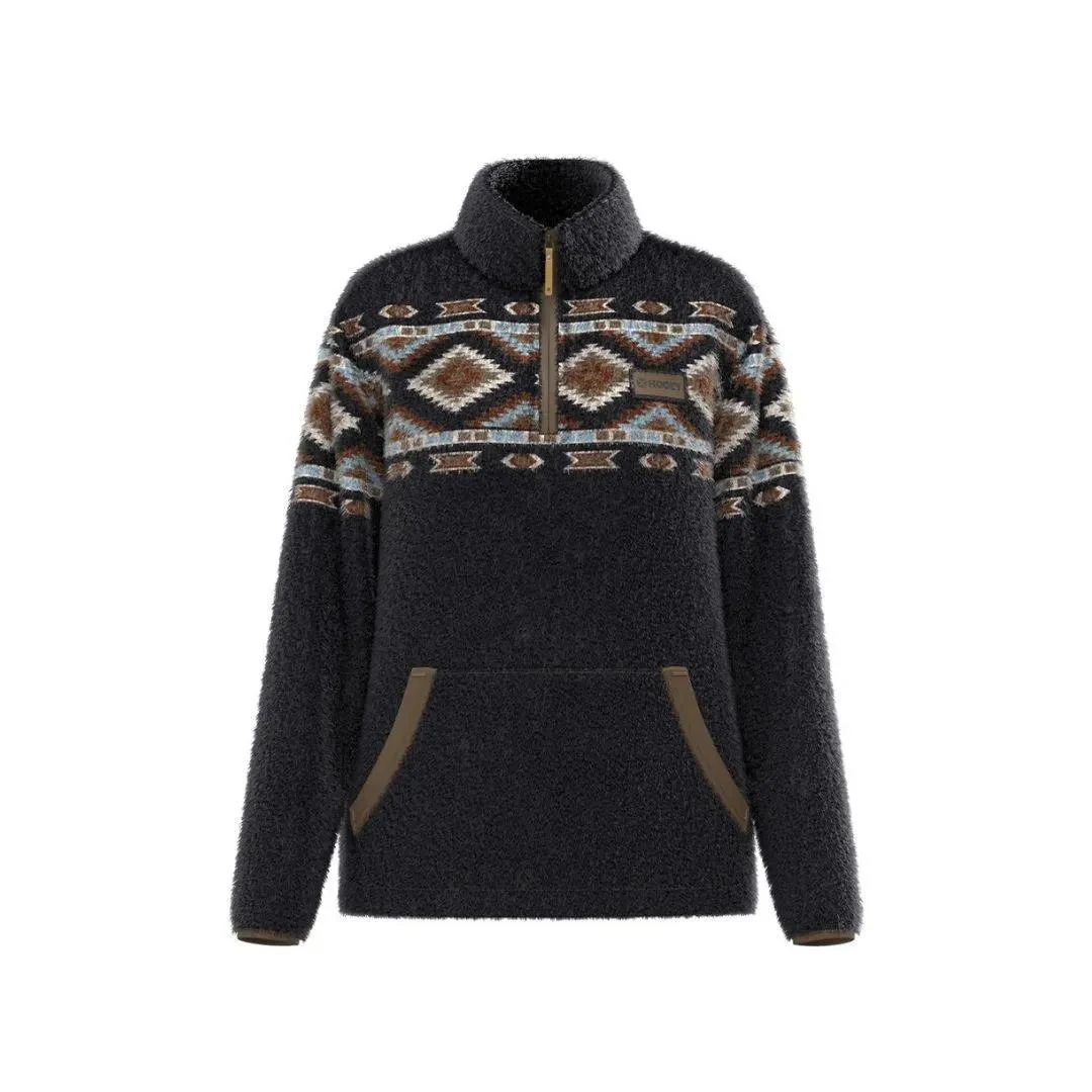 Hooey "Kodi" Fleece Pullover Black with Multi Color Aztec