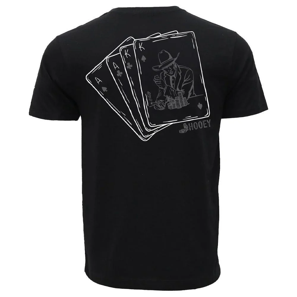 Hooey Men's "Gambler" Black With Grey & White Card Logo T-Shirt - Image 2