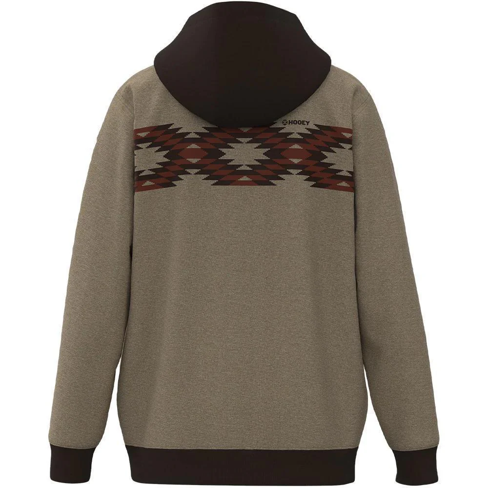 Hooey Men's Polar Fleece Hoodie Tan W/ Red - Image 2