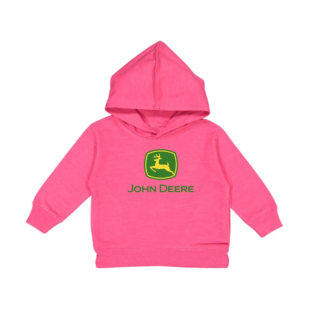 John Deere Girl's Hot Pink Hoodie w/ Logo