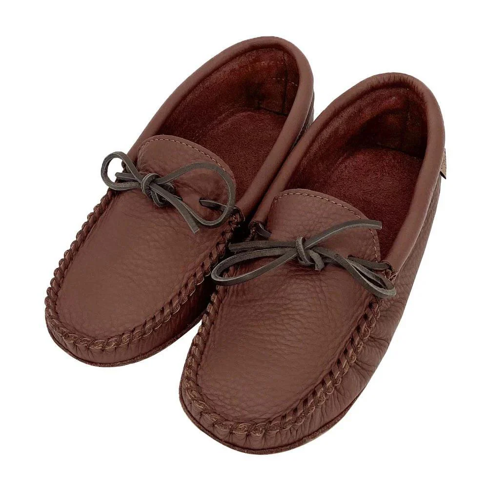 Laurentian Chief Men's Moccasins Woodstain Leather Unlined