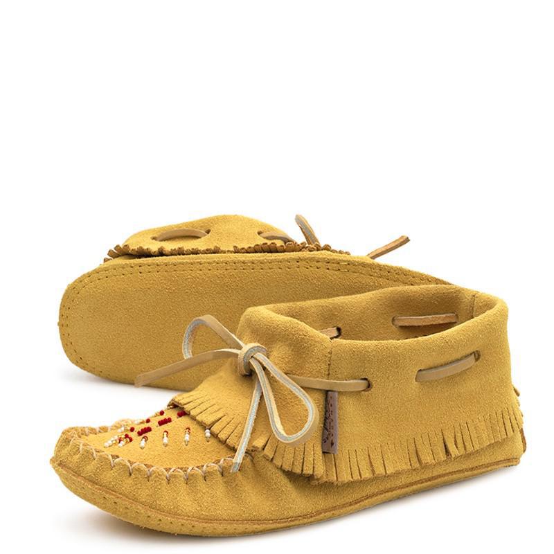 Laurentian Chief Women's Indian Moccasins Tan Suede - Image 15