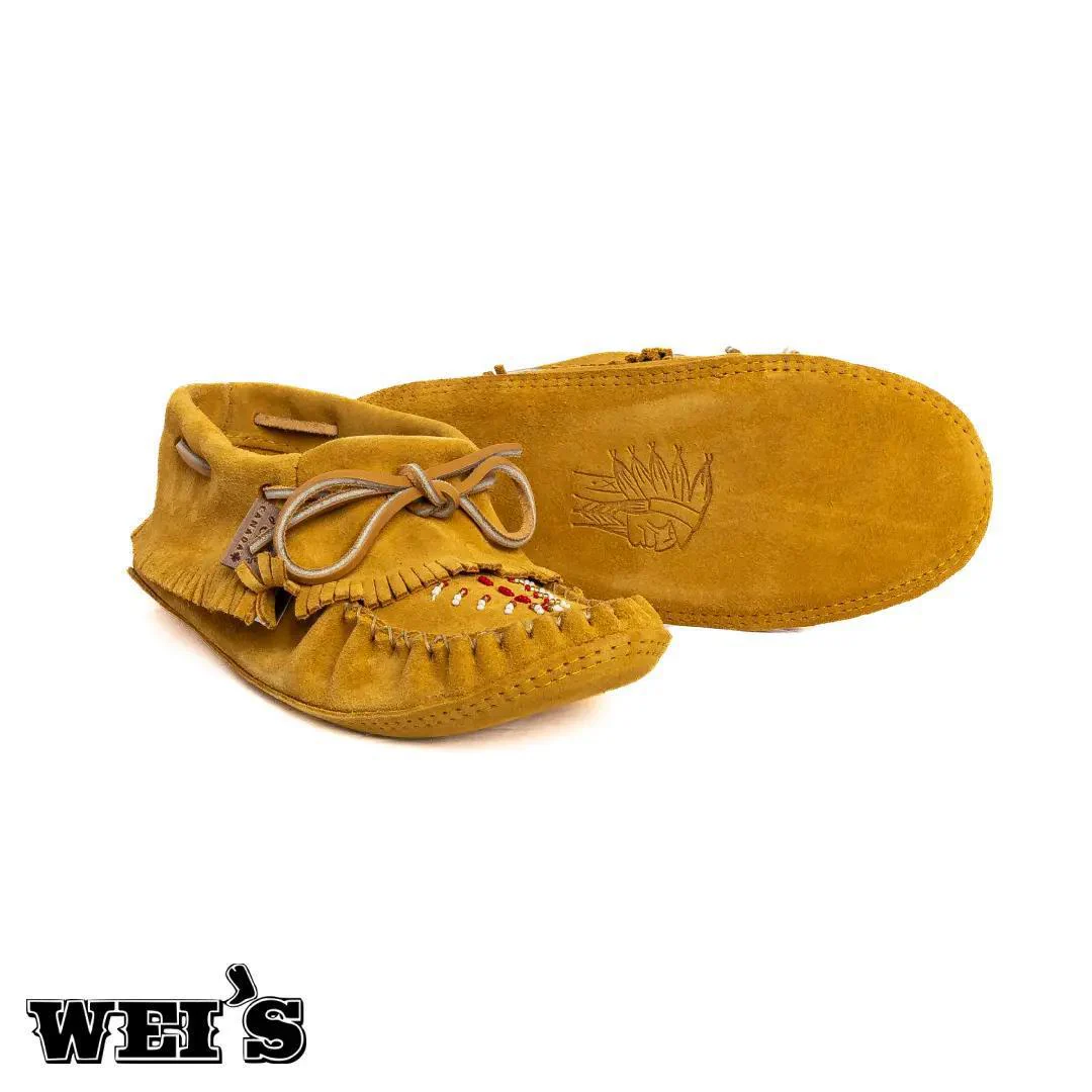Laurentian Chief Women's Indian Moccasins Tan Suede - Image 2