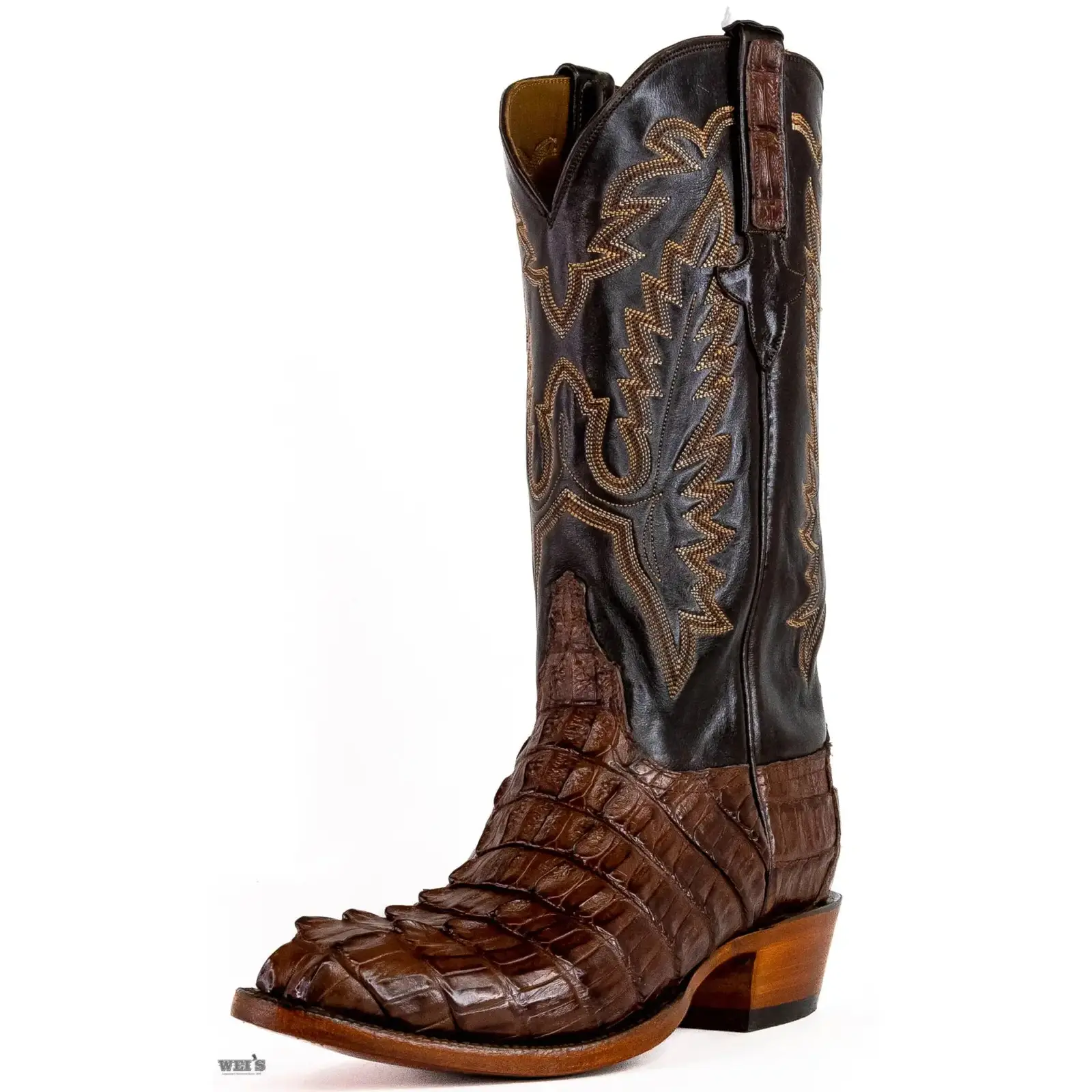 Lucchese Men's Exotic Cowboy Boots 14" Caiman Tail / Buffalo Round Toe - Image 3