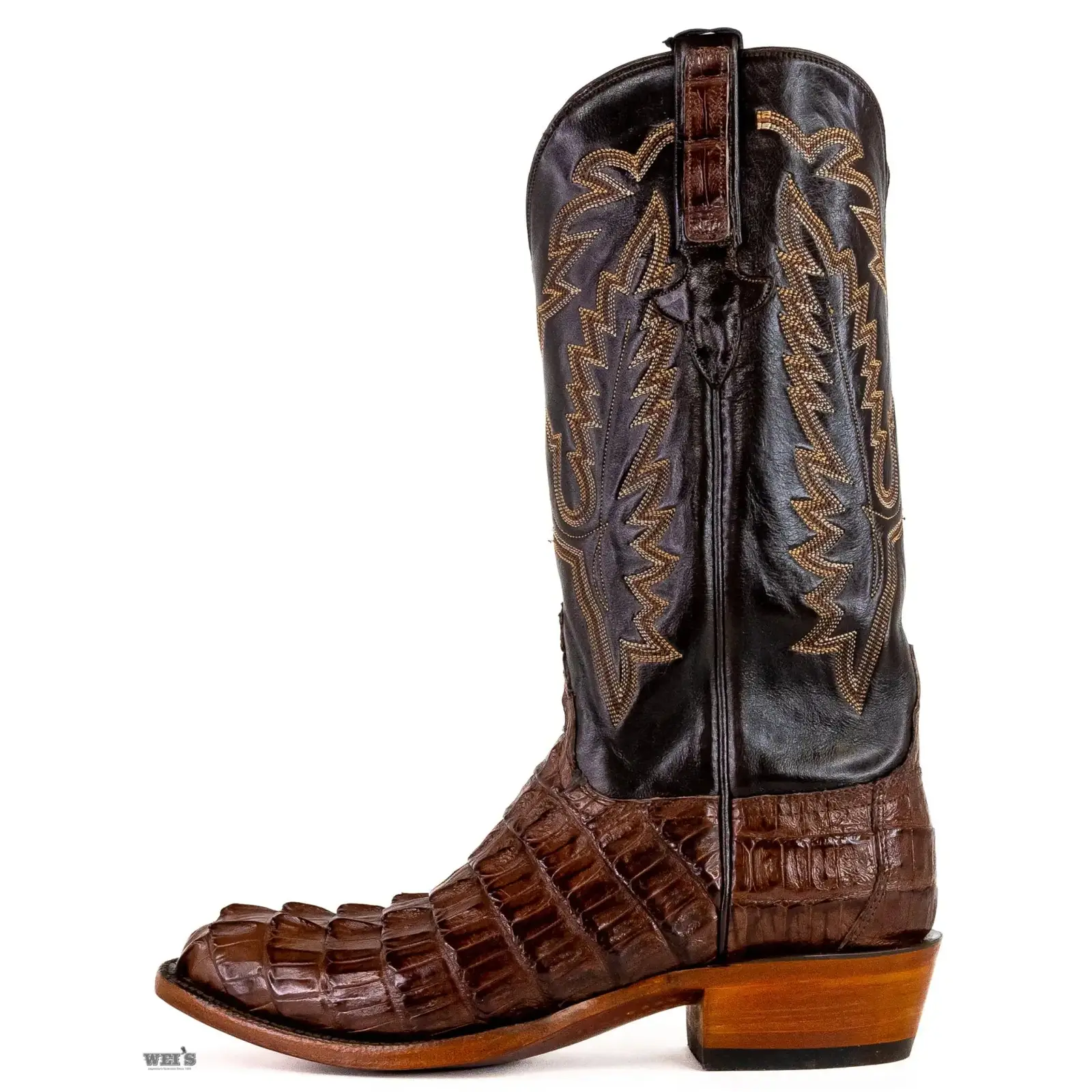 Lucchese Men's Exotic Cowboy Boots 14" Caiman Tail / Buffalo Round Toe - Image 4