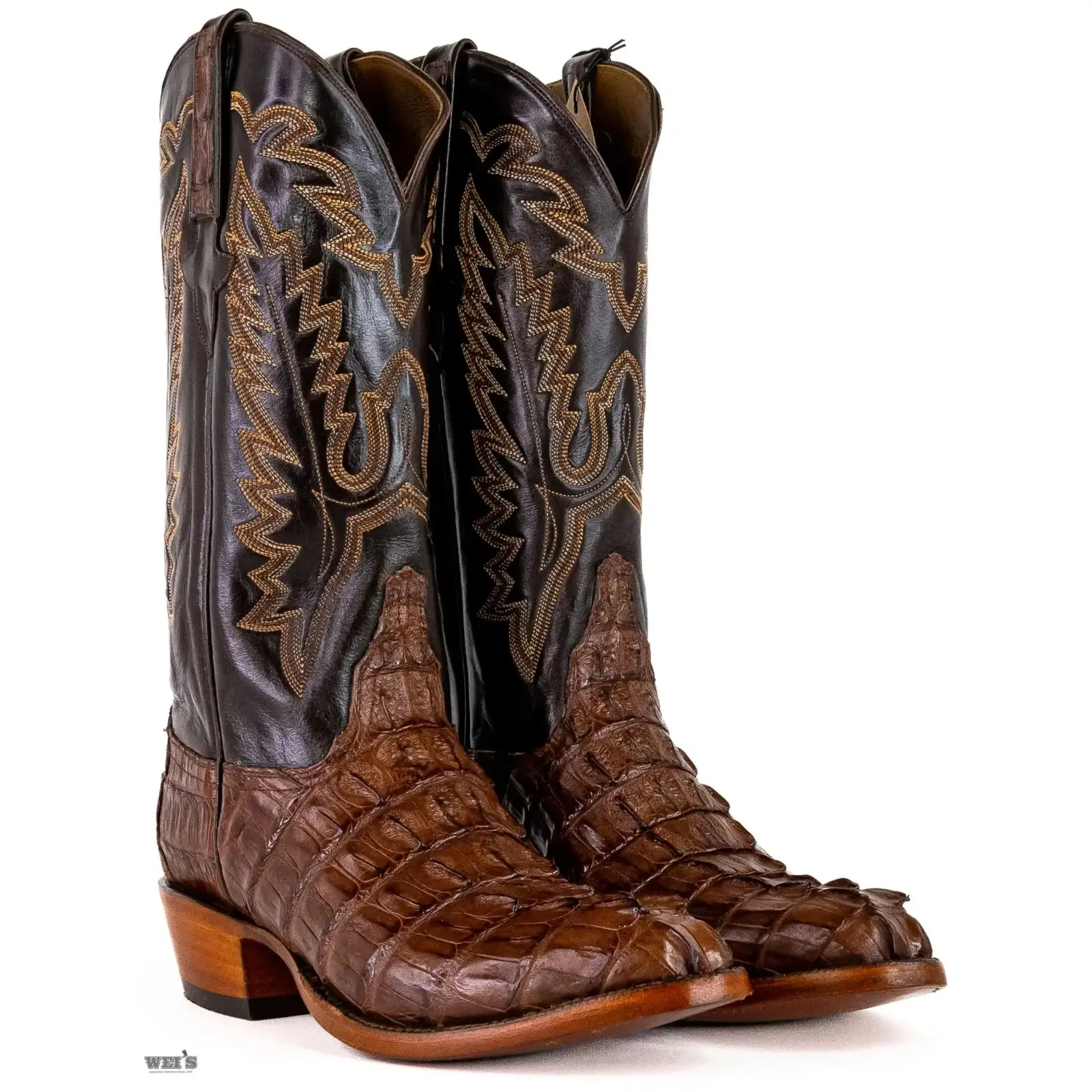 Lucchese Men's Exotic Cowboy Boots 14" Caiman Tail / Buffalo Round Toe - Image 5