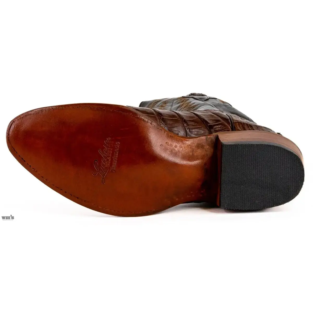 Lucchese Men's Exotic Cowboy Boots 14" Caiman Tail / Buffalo Round Toe - Image 6