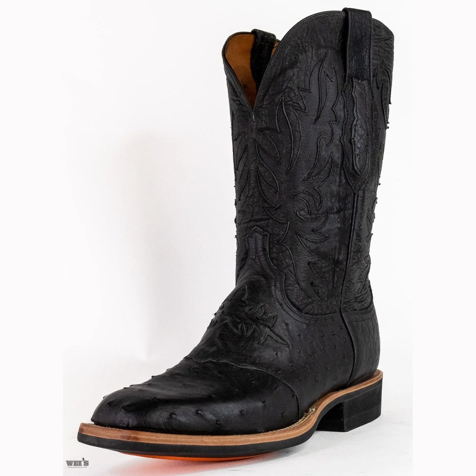 Lucchese Men's Cowboy Boots 14" Exotic Ostrich/Ox Square Toe Crepe Sole CX1114.W8 - Image 2