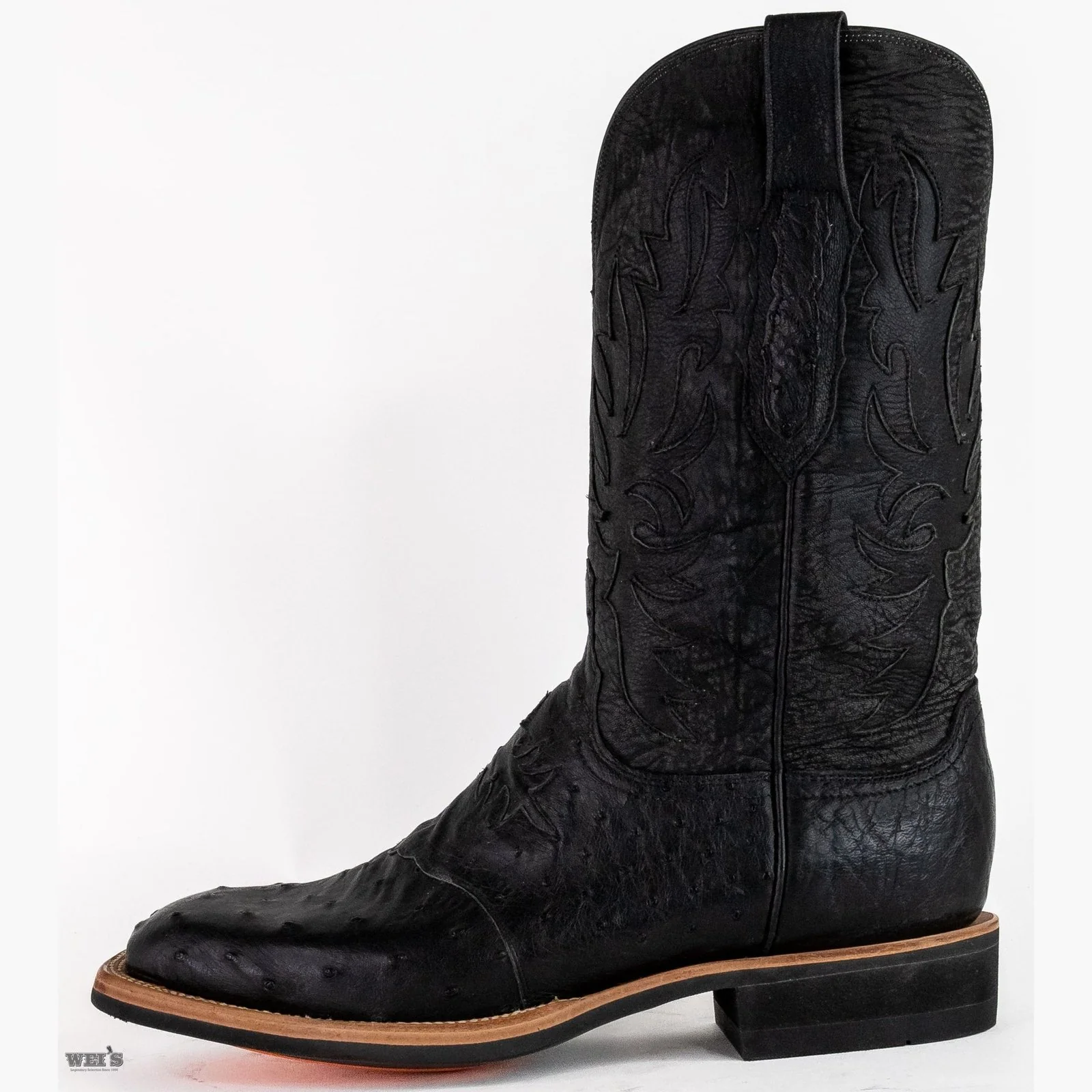 Lucchese Men's Cowboy Boots 14" Exotic Ostrich/Ox Square Toe Crepe Sole CX1114.W8 - Image 3