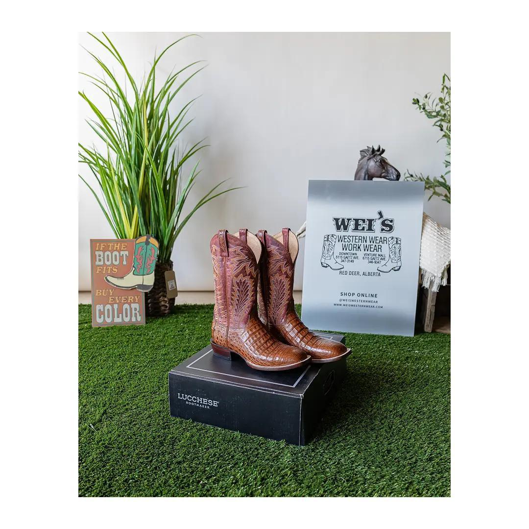 Lucchese Men's Caiman Belly Exotic Cowboy Boots Wyatt - Image 5