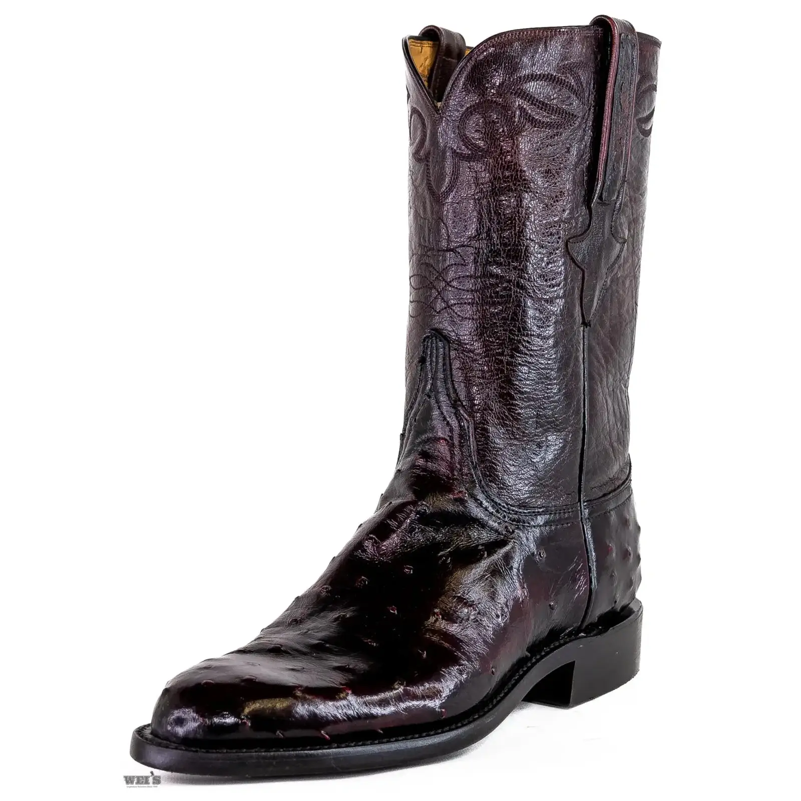 Lucchese Men's Cowboy Boots 11" Exotic Ostrich/Goat Roper Style - Image 3