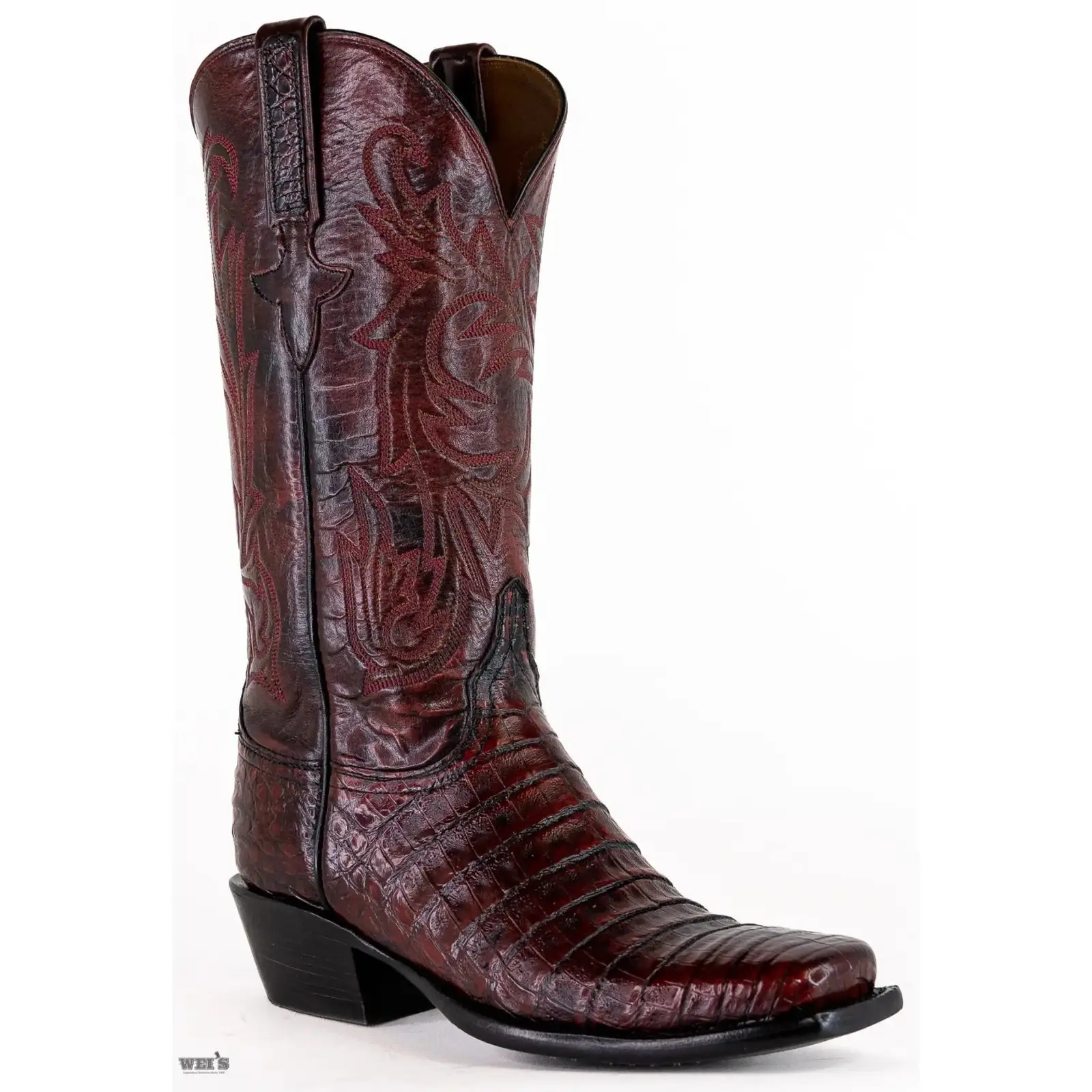 Lucchese Women's Cowgirl Boots 12" Exotic Caiman Medium Square Toe