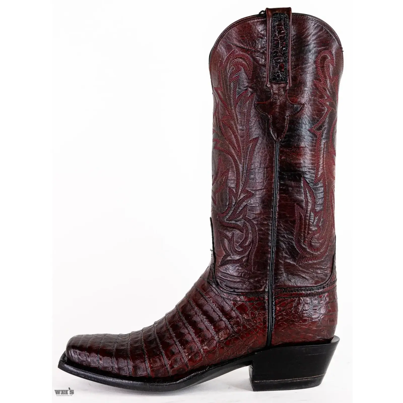 Lucchese Women's Cowgirl Boots 12" Exotic Caiman Medium Square Toe - Image 2