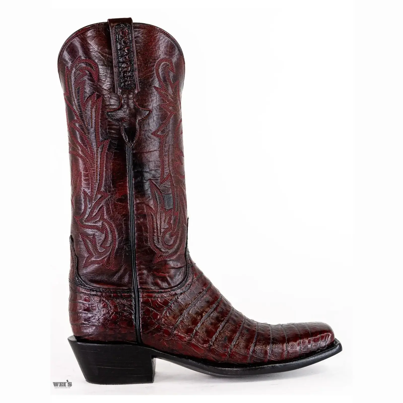 Lucchese Women's Cowgirl Boots 12" Exotic Caiman Medium Square Toe - Image 4