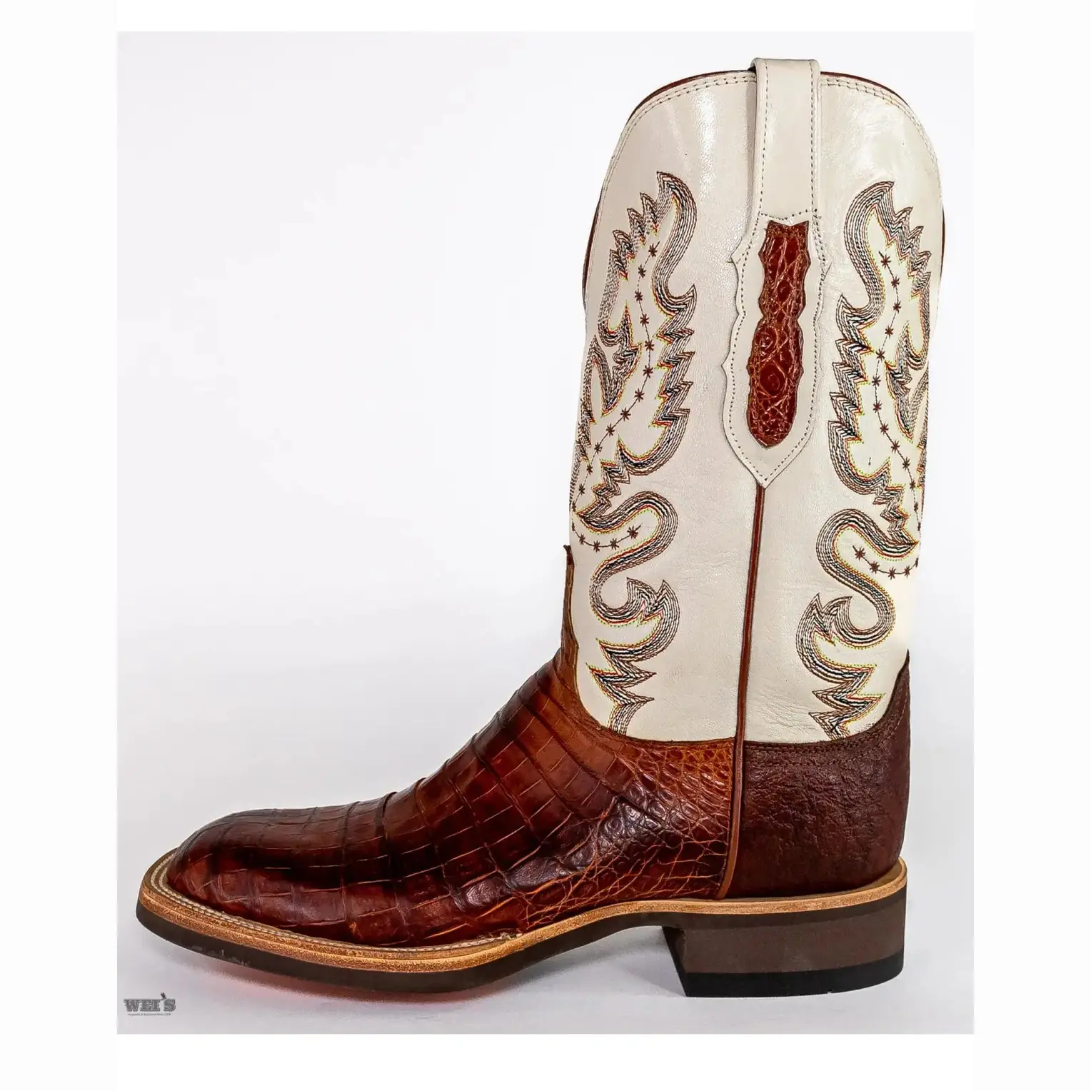 Lucchese 1883 Men's Exotic Cowboy Boots 14" Caiman Ox Wide Square Toe - Image 3