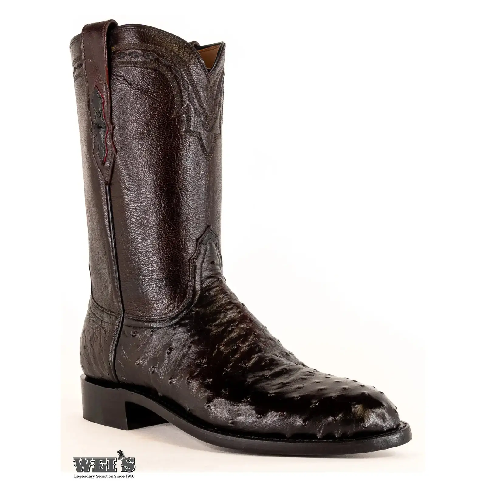 Lucchese 2000 Men's Cowboy Boots 12" Exotic Ostrich Roper Style