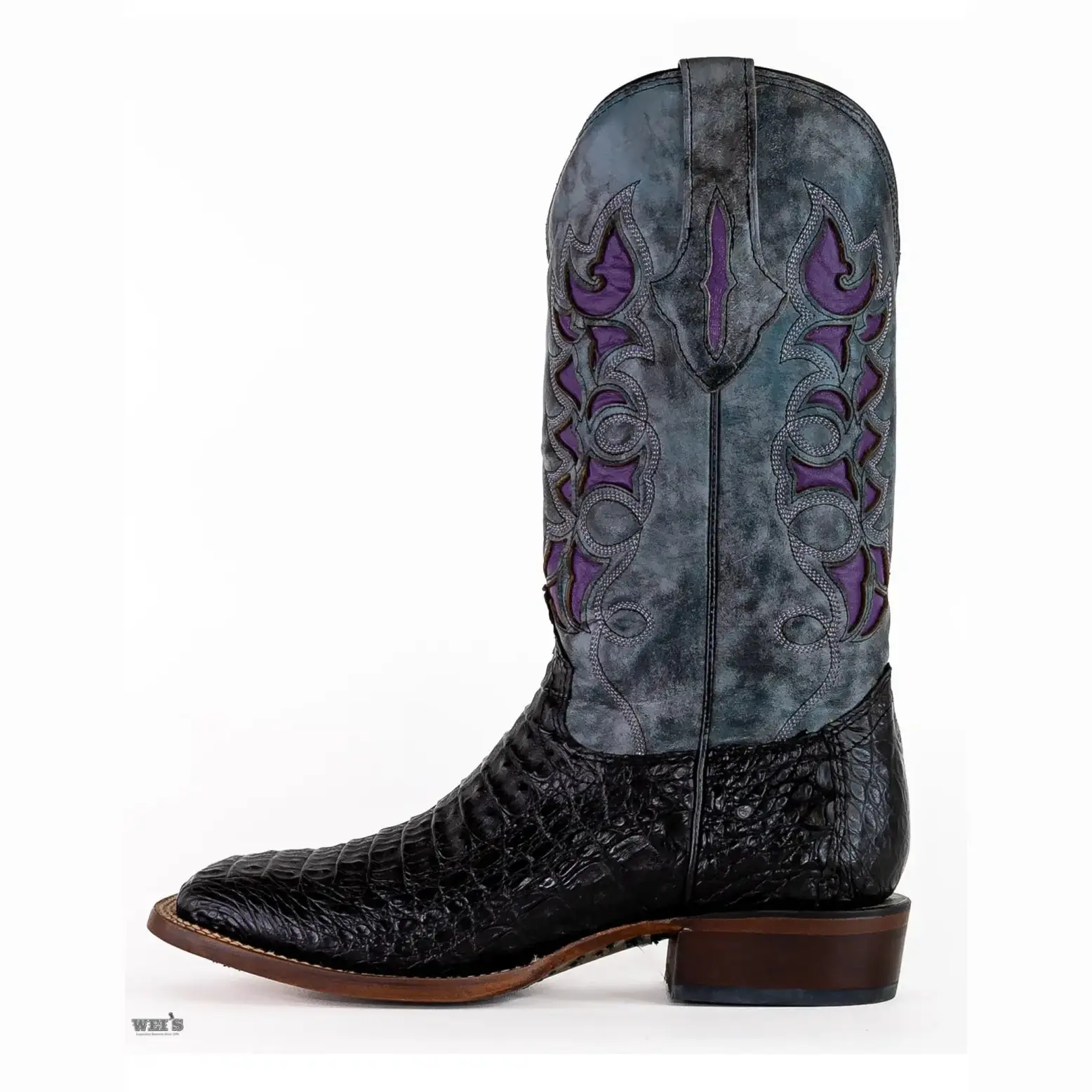Lucchese Women's Cowgirl Boots 13" Exotic Caiman Wide Square Toe - Image 2