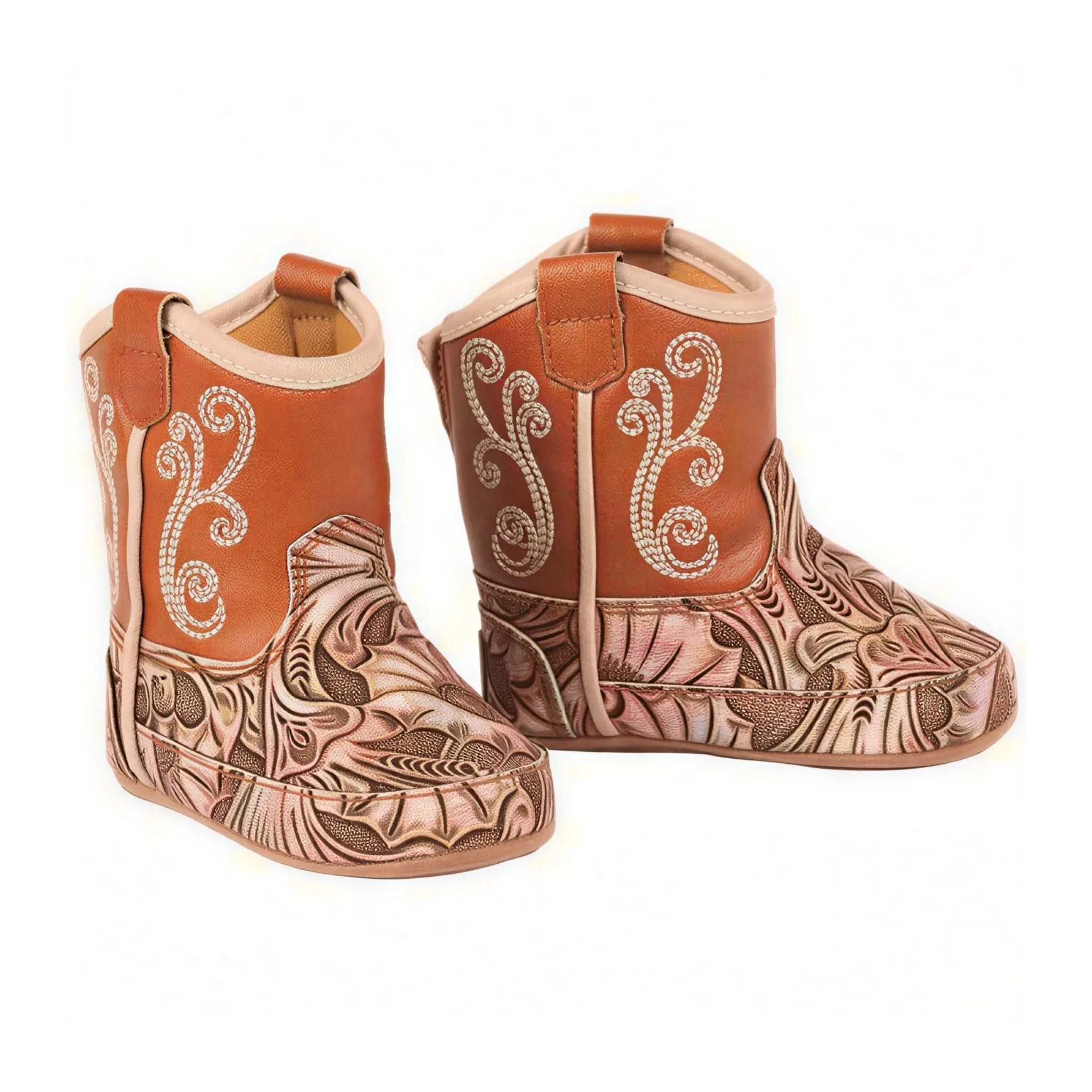 M&F Floral Embossed Baby Bucker Boot