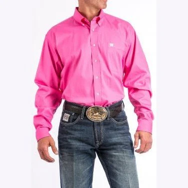 Cinch Men’s Shirt Long Sleeve Button Down Various Solid Colours - Image 13