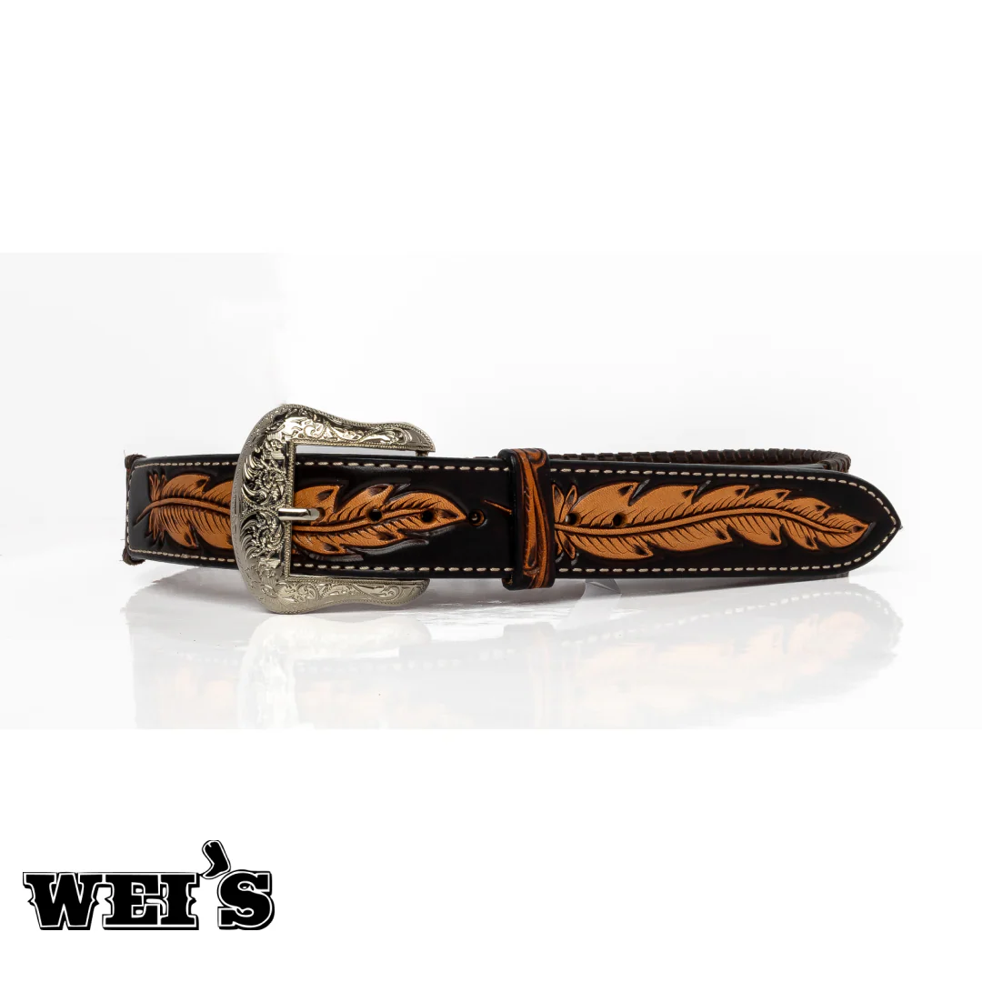Men's Printed Belt By Ranger Company Cloth & Leather Buck Stitch
