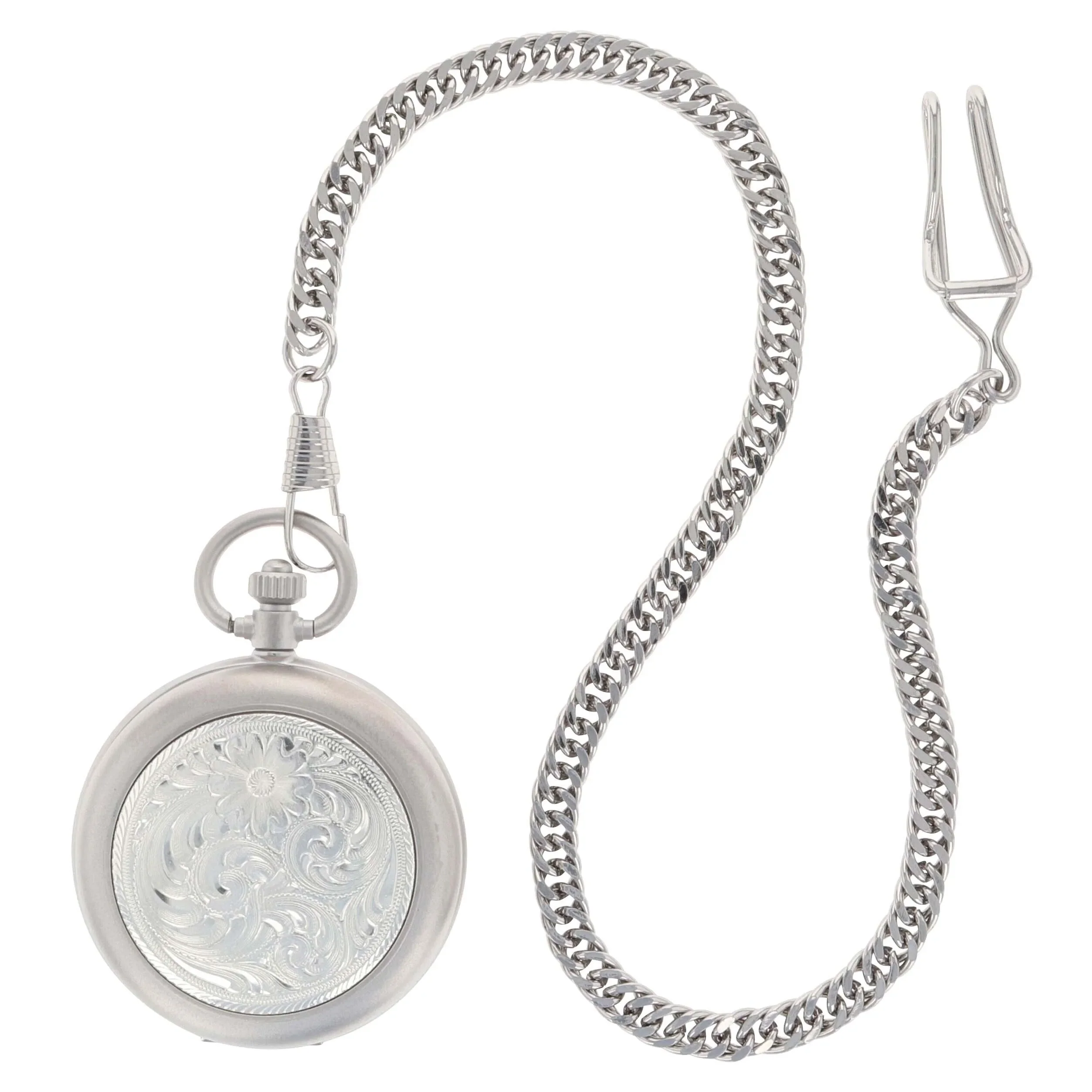 Montana Silver Engraved Silver, Small Silver Inlay, Pocket Watch