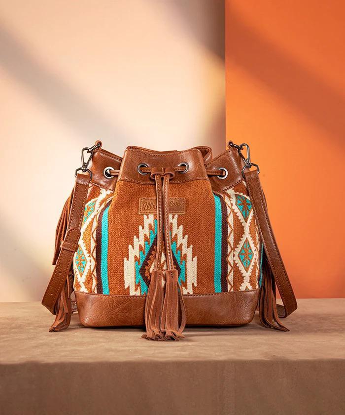 Montana West Aztec Knitted Bucket Bag - Image 5