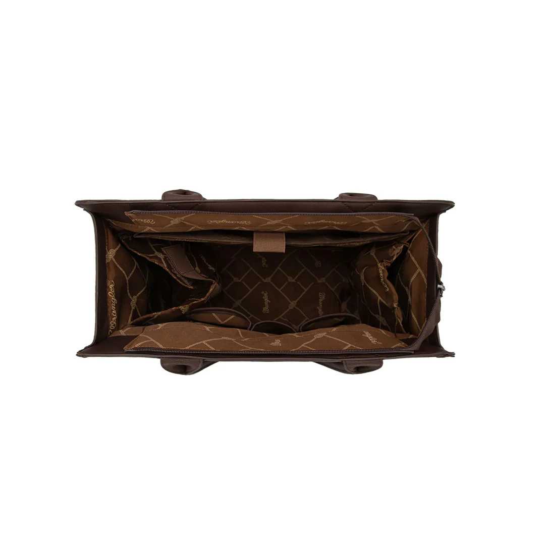 Montana West Horseshoe Cutout Carry-All Large Tote Bag Coffee - Image 3
